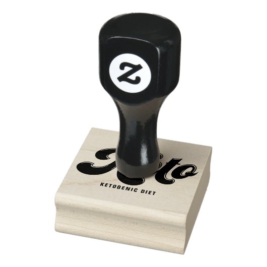 Keto Zwart Retro Script Typografie Rubber Stamp Rubberstempel (Stempel)