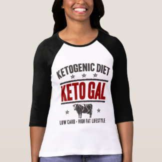KETOGENE DIET: Keto Gal - Carb Free Life, Red Cow T-shirt