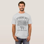 KETOGENE DIET: Keto Guru Cut Out Sugar, Grey Pig T-shirt (Voorkant volledig)