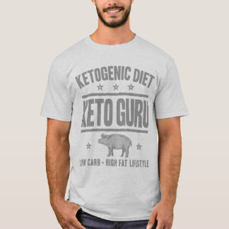 KETOGENE DIET: Keto Guru Cut Out Sugar, Grey Pig T-shirt