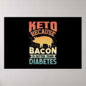 Ketogene diet Keto omdat Bacon beter is dan D Poster (Voorkant)
