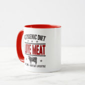 KETOGENE DIET: Vlees van liefde - Lager leven, rod Mok (Voorkant links)