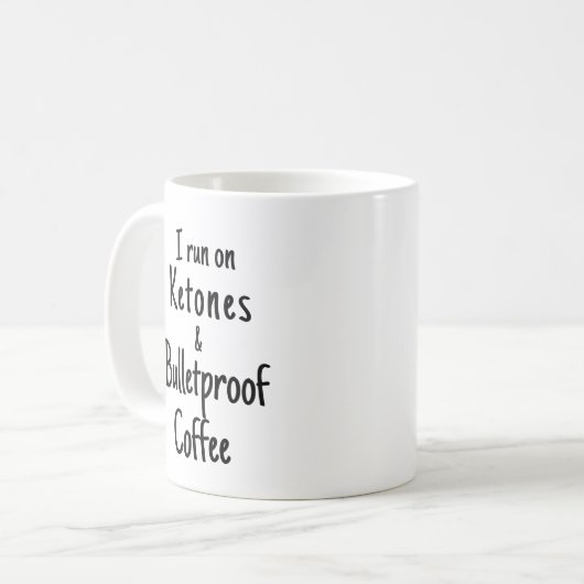 Ketones en Bulletproof Koffee keto lifestyle mok (Voorkant links)