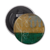 Ketsenschets met wilde bloemen en Planten Button Flesopener (Voorkant)