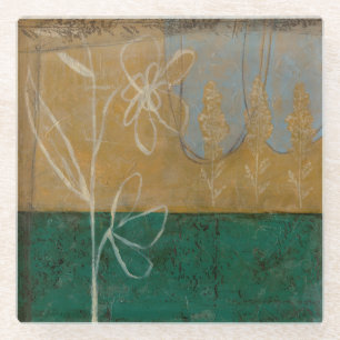 Ketsenschets met wilde bloemen en Planten Glazen Onderzetter