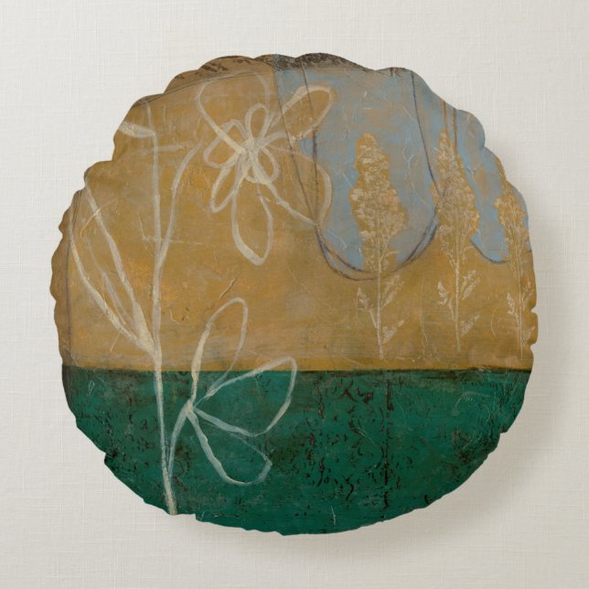 Ketsenschets met wilde bloemen en Planten Rond Kussen (Voorkant)