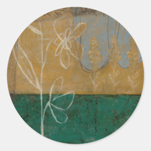 Ketsenschets met wilde bloemen en Planten Ronde Sticker