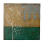 Ketsenschets met wilde bloemen en Planten Tegeltje<br><div class="desc">Er gebeurt veel op dit schilderij van Jennifer Goldberger. Een bloemetjesschets neemt het middelpunt,  en kleine bomen vormen de achtergrond. Ventilatoren van Eugene Delacroix en Edward Hopper willen dit stuk kopen!</div>