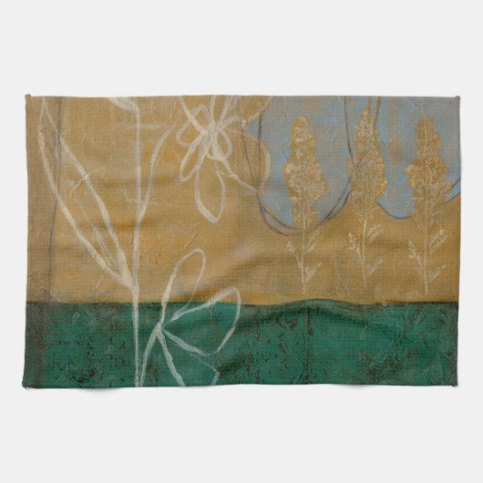 Ketsenschets met wilde bloemen en Planten Theedoek (Horizontaal)