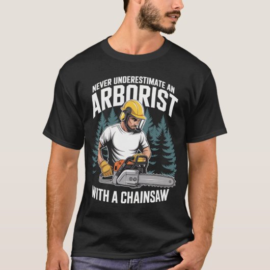 Kettensägenheld im Forsteinsatz T-shirt (Voorkant)