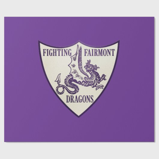 Kettering, Ohio Fighting Fairmont Dragons Logo Cadeaupapier (Vlak)