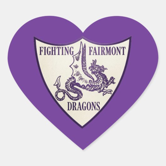 Kettering, Ohio Fighting Fairmont Dragons Logo Hart Sticker (Voorkant)
