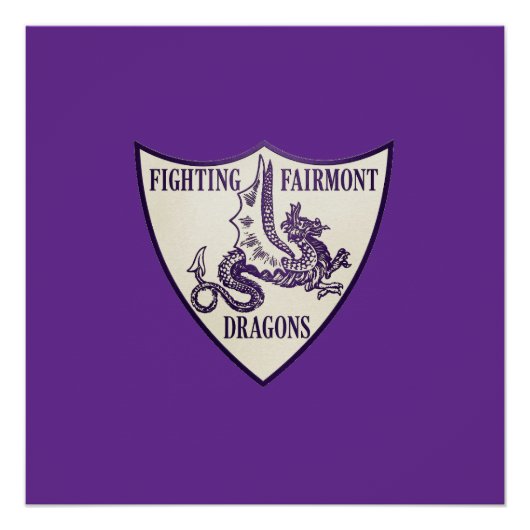Kettering, Ohio Fighting Fairmont Dragons Logo Perfect Poster (Voorkant)