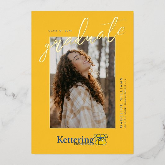 Kettering University Afstuderen Folie Uitnodiging (Voorkant)