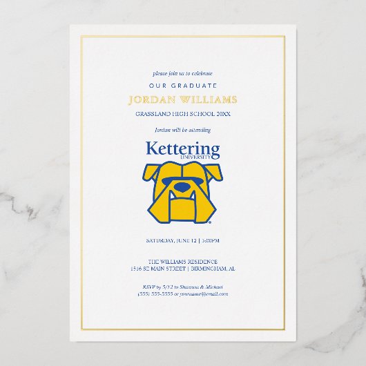 Kettering University Afstuderen Folie Uitnodiging (Voorkant)