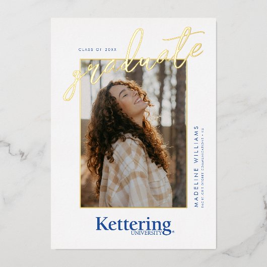 Kettering University Afstuderen Folie Uitnodiging (Voorkant)