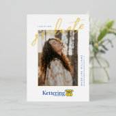 Kettering University Afstuderen Folie Uitnodiging (Staand Voorkant)