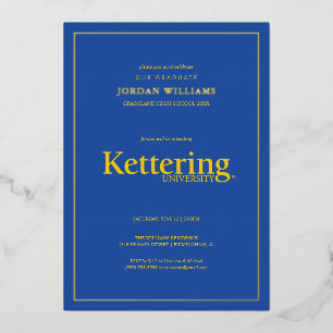 Kettering University Afstuderen Folie Uitnodiging
