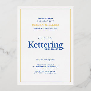 Kettering University Afstuderen Folie Uitnodiging