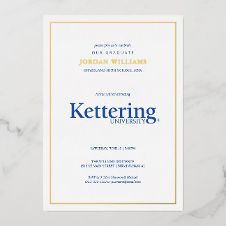 Kettering University Afstuderen Folie Uitnodiging