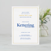 Kettering University Afstuderen Folie Uitnodiging (Staand Voorkant)