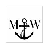 Ketting Anker Paar Bruiloft 2 Initiaal Monogram Zelfinktende Stempel (Design)