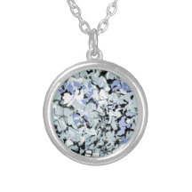 Ketting: "Blue Hydrangea Abstract", poederblauw