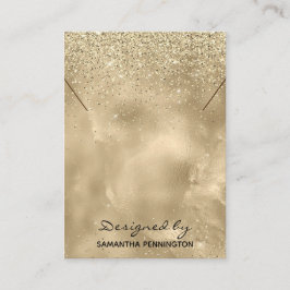 Ketting Champagne Gold Faux Folie Glitter Visitekaartje