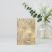 Ketting Champagne Gold Faux Folie Glitter Visitekaartje (Staand voorkant)