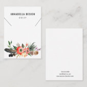 Ketting Display Card Boho Feather Floral Visitekaartje (Voorkant / Achterkant)