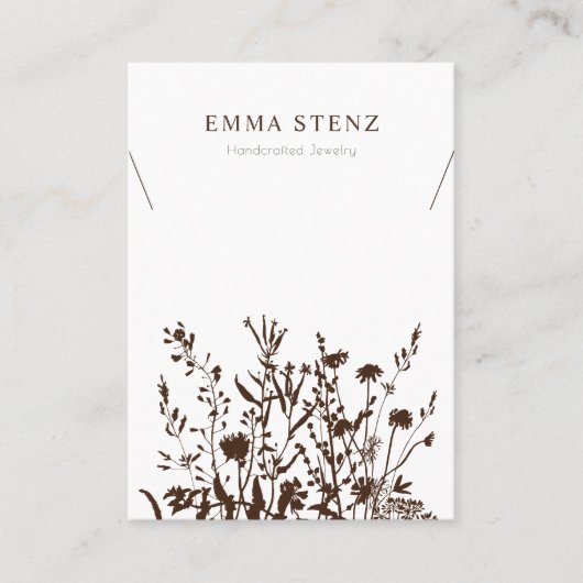 Ketting Display Card ・ Earthy Floral Social Media Visitekaartje (Voorkant)