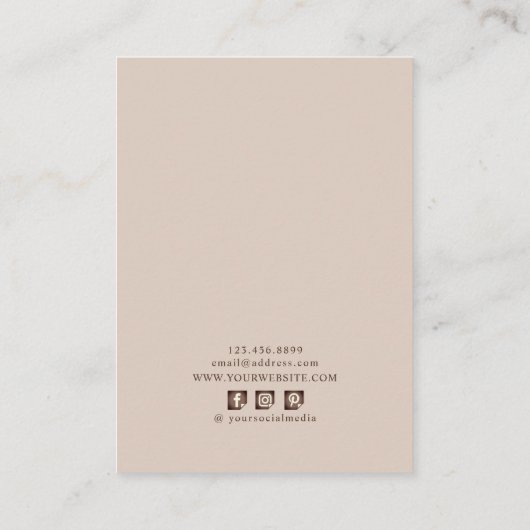 Ketting Display Card ・ Earthy Floral Social Media Visitekaartje (Achterkant)