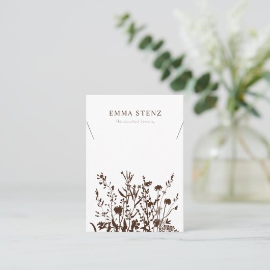 Ketting Display Card ・ Earthy Floral Social Media Visitekaartje (Staand voorkant)