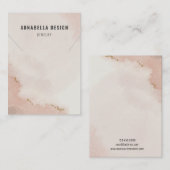 Ketting Display Card ・ Pastel Dusty Pink & Gold Visitekaartje (Voorkant / Achterkant)