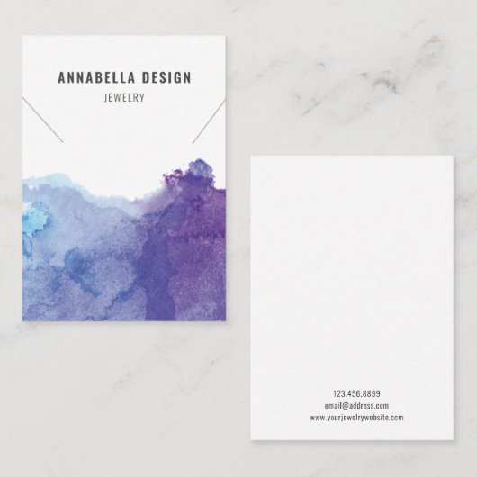 Ketting Display Card ・ Pastel Waterverf Visitekaartje (Voorkant / Achterkant)