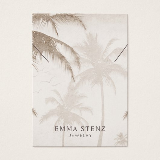 Ketting Display Kaart · Aardse palmbomen Vogels (Voorkant)