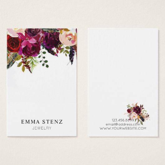 Ketting Display Kaart · Bold Boho Floral (Voorkant /achterkant)