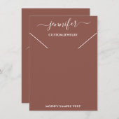 Ketting Display Kaart Brown Jewelry Logo (Voorkant / Achterkant)