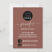 Ketting Display Kaart Brown Jewelry Logo (Achterkant)