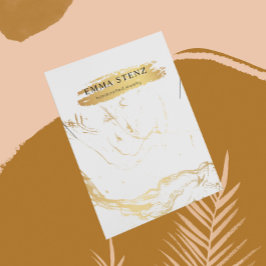 Ketting Display Kaart ・ Gold Marble Pattern Logo Visitekaartje