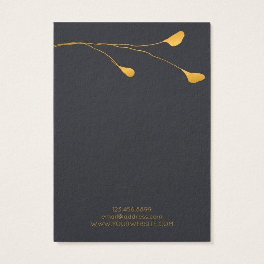 Ketting Display Kaart Golden Floral Leaves (Achterkant)