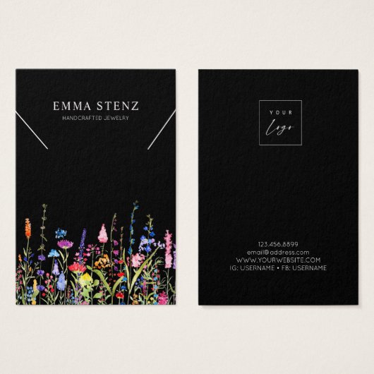 Ketting Display Kaart ・ Kleurrijke wilde Logo (Voorkant /achterkant)