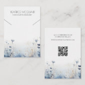 Ketting Display Kaart Misty Waterverf Wildflower Visitekaartje (Voorkant / Achterkant)