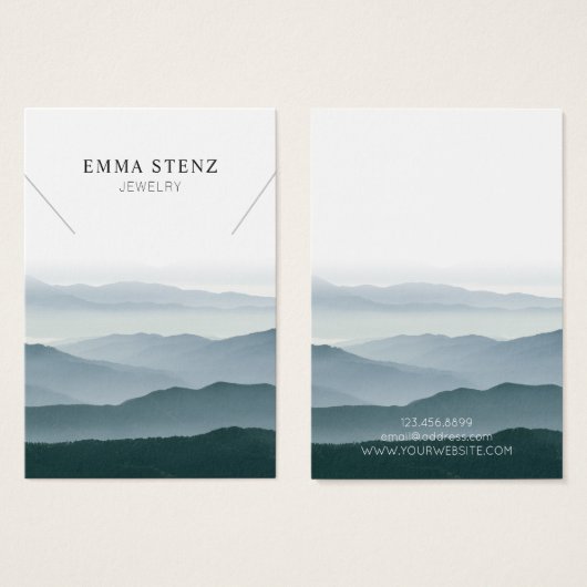 Ketting Display Kaart · Pastel Mountain Range (Voorkant /achterkant)