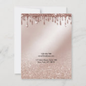 Ketting display kaart Roos goud glitter (Achterkant)