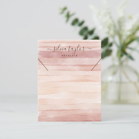 Ketting display kaart stoffige roze aardetinten (Staand voorkant)