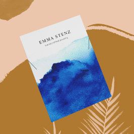 Ketting Display Kaart · Waterverf Indigo Blauw Visitekaartje