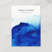 Ketting Display Kaart · Waterverf Indigo Blauw Visitekaartje (Voorkant)
