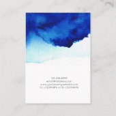 Ketting Display Kaart · Waterverf Indigo Blauw Visitekaartje (Achterkant)