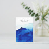 Ketting Display Kaart · Waterverf Indigo Blauw Visitekaartje (Staand voorkant)